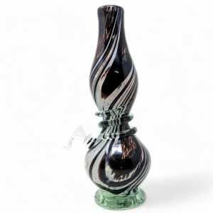 12" Lifted Mid Twist Grip Wide Neck Soft Glass - Glass On Rubber [MA-1217] 