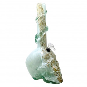 14" Big Skull Bottom Wave Grip Soft Glass - Glass On Rubber [MA-1408A] 