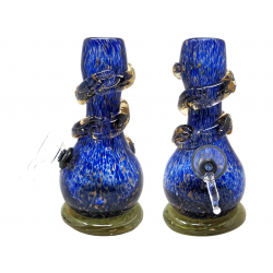 6" Mini Vase with Wave Spiral Neck Soft Glass Water Pipe - Glass On Rubber [MA-0619]