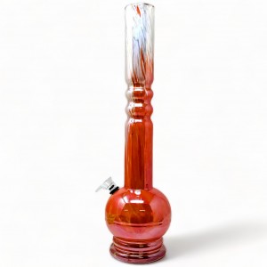 18" Ring Neck Bubble Soft Glass Water Pipe - GOR [KN21377]