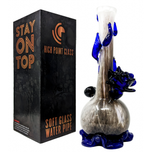 High Point Glass - 14" Cobalt Entwined Rich Hues Water Pipe - [MAHE-1406]