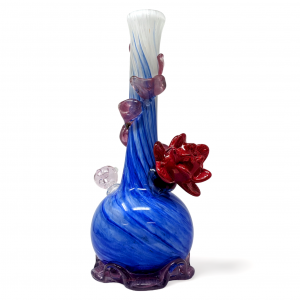 High Point Glass - 14" Ruby Petals Vine Themed Water Pipe - [MAHE-1407]