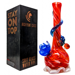 High Point Glass - 14" Lily Twist Glass Art Water Pipe - A [MAHE-1408]