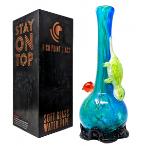 High Point Glass - 14" Crystal Crawler Glass Reptile Art Water Pipe - [MAHE-1408]