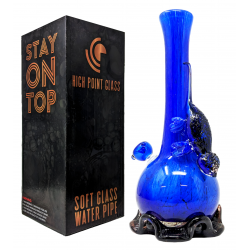 High Point Glass - 14" Navy Blue Chameleon Art Water Pipe - [MAHE-1409]
