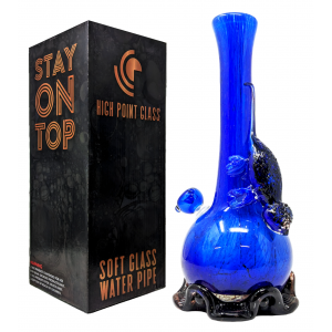 High Point Glass - 14" Navy Blue Chameleon Art Water Pipe - [MAHE-1409]