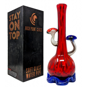 High Point Glass - 14" Fungal Duo Mushroom Art Pipe Water Pipe - [MAHE-1410]