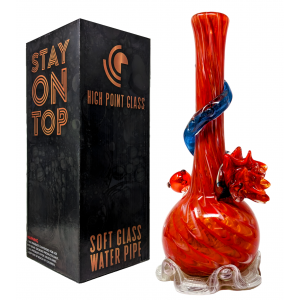 High Point Glass - 14" Crimson Cascade Climber Art Water Pipe - [MAHE-1414]