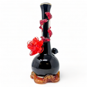 High Point Glass - 14" Ravens Rose Climber Art Water Pipe - [MAHE-1415]