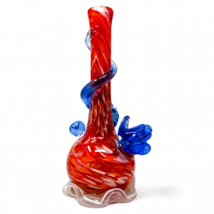 High Point Glass - 14" SapphirePetals Climber Art Water Pipe - [MAHE-1429]