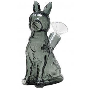 5" Mini Seated Dog Water Pipe Glass on Glass - [WBB-SHEP]