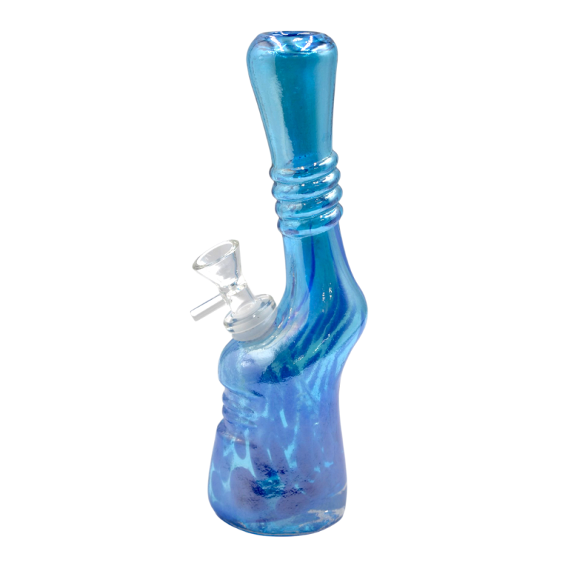 9" Luminous Long Foot Bob Soft Glass Water Pipe – Glass on Glass