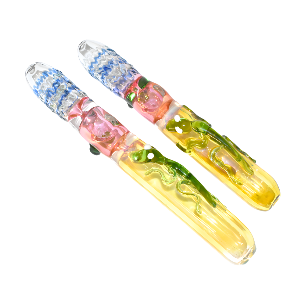 8" Gold Fumed Reptile Art Premium Steam Roller – 2ct Pack