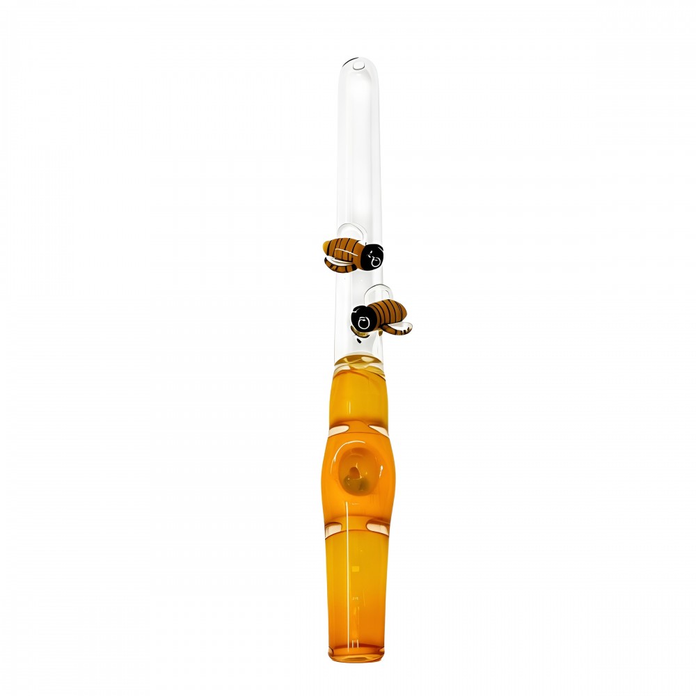 11 inch honey bee triple pinch stam roller glass hand pipe