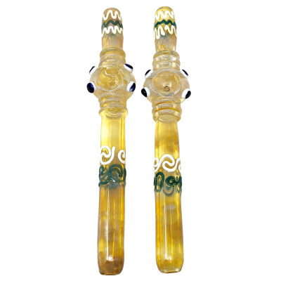 10" Silver Fumed Multi Eyeball Bowl Swirly Line Steamroller Hand Pipe - (Pack of 2) [STJ100]