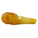 4" Gold Fumed Indented Spooky Face Spoon Hand Pipe - (Pack of 2) [STJ67]