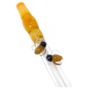 11.5" Honey Bee Triple Pinch Steamroller Hand Pipe - [STJ75]