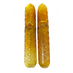 6.5" Gold Fumed Imprinted Polka Dot Steamroller Hand Pipe - (Pack of 2) [STJ80]