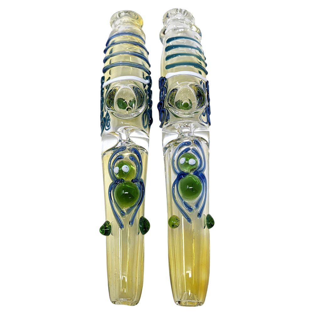 6" Silver Fumed Spider Line Art Single Pinch Steamroller - (Pack of 2) [STJ94]