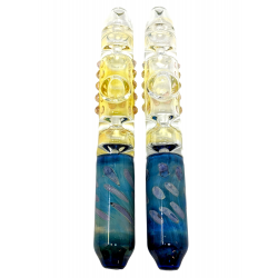 8" Silver Fumed Quadrouple Pinch Marble Line Steamroller - (Pack of 2) [STJ99]