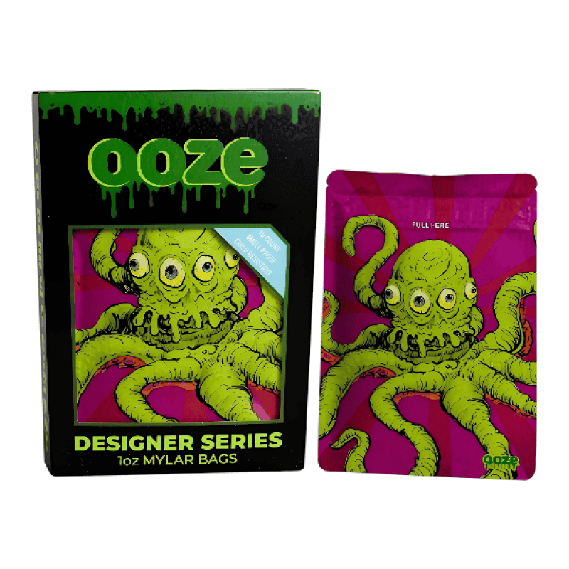 Ooze Octo Designer Series 1oz Mylar Baggies &ndash; 10ct Pack