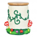 Mushroom House Glass Stash Jar with 3D Design