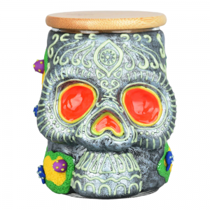 Voodoo Skull Glass Stash Jar - Glow in the Dark 3D