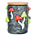 Scary Skull Shroom Glass Stash Jar with 3D Design
