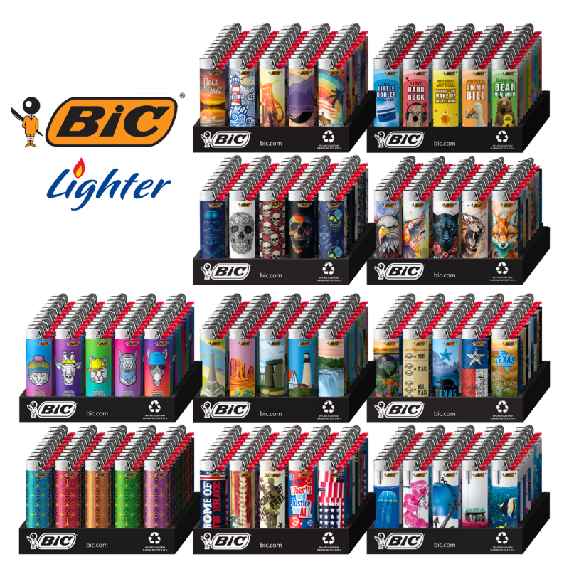 BIC&reg; Maxi Classic Lighter &ndash; 50ct Display | Special Edition Assorted Designs