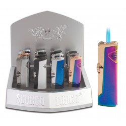 Scorch Torch 2T Flint Ignitor w/ Cigar Puch - Assorted Two Tone Colors - 12ct Display [61636-1]