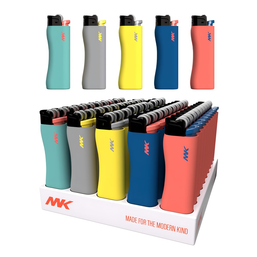 MK Lighter 9G Flint Tone Series - Assorted Colors - 50ct Display