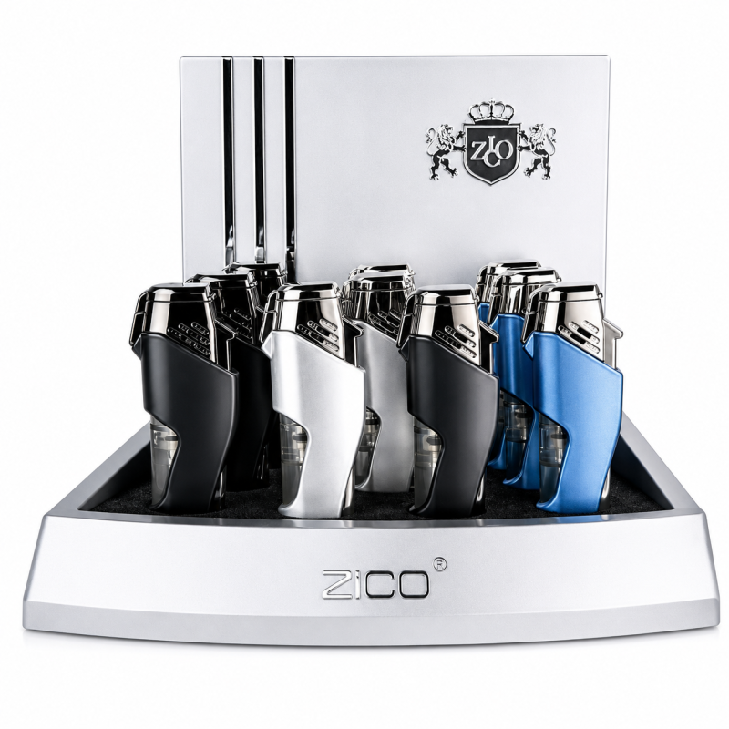 ZICO Double Flame Torch Lighter – 10ct Display