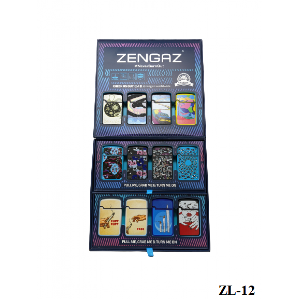 Zengaz Refillable Jet Flame Lighters 48ct Display