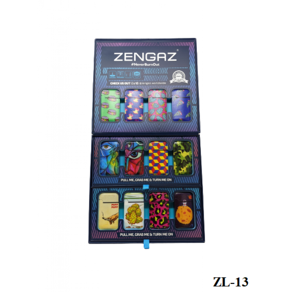 Zengaz Refillable Jet Flame Lighters 48ct Display
