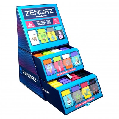 ZENGAZ Refillable Jet Flame Lighters - Cubed Mixed Designs (48CT Display)