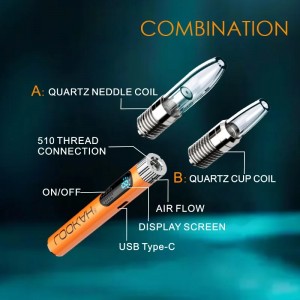 Lookah Firebee 650mAh 510 VV Vape Pen Battery w/ Two style Coils - 6ct Display 