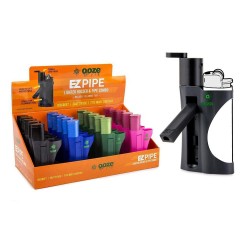 Ooze EZ Pipe Lighter Holder & Pipe Combo - 20ct Display