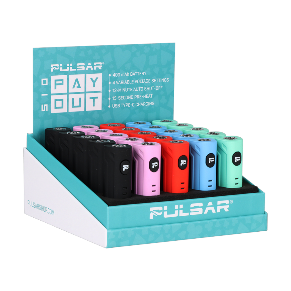 Pulsar 510 Payout Variable Voltage Battery 400mAh - Assorted Colors - Display of 25