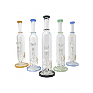 14" Loud Cloud Glass Round Perc Water Pipe [10259]