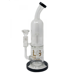12" Loud Cloud Glass Clear UFO Perc Water Pipe [10298]