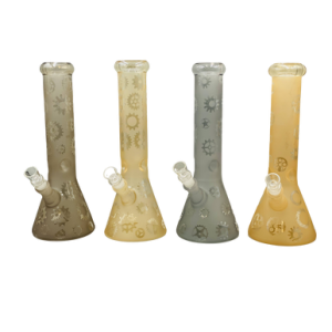 12" Assorted Frosted Gears Beaker Water Pipe - [SDK446]