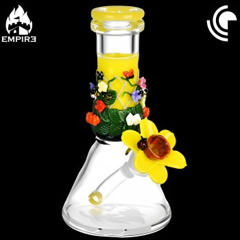 Empire Glassworks - Yellow Flower Baby Beaker [2420K]*