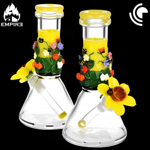Empire Glassworks - Yellow Flower Baby Beaker [2420K]*
