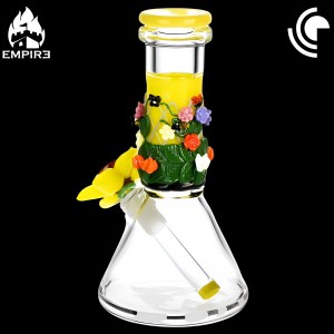 Empire Glassworks - Yellow Flower Baby Beaker [2420K]*