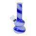 6 inch striped glass on rubber water pipe assorted colors
