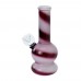 6 inch striped glass on rubber water pipe assorted colors