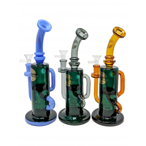 On Point Glass - 11" Assorted Showerhead Recycler/Incycler Duo Water Pipe Rig - [ABC169]