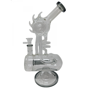 12" Inline Perc Spike Art Recycler Water Pipe [ABC45]