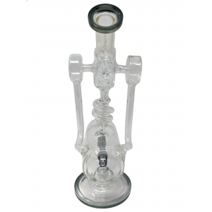 12" Inline Perc Spike Art Recycler Water Pipe [ABC45]