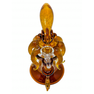 6" On Point Glass Squid Top Showerhead Perc Water Pipe - [ABC76]